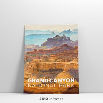 Grand Canyon National Park Poster by Stamp My Passport | 8x10 inch leaning against wall - feature image