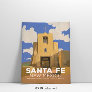 San Miguel Chapel Santa Fe, NM vintage poster 8x10-Feature-Image