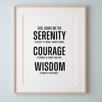 Serenity Prayer Wall Art in a modern Block type style - feature image 11x14