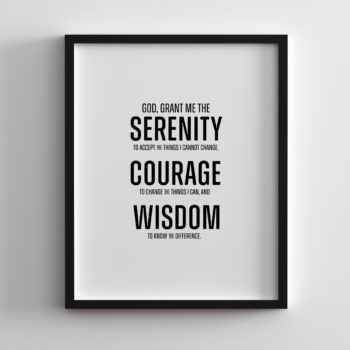 Serenity Prayer Wall Art in a modern Block type style - feature image 8x10