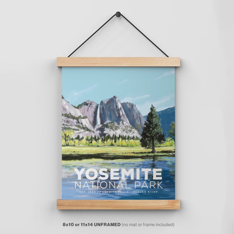 Yosemite Vintage National Park Poster 11x14 in poster hangar (not included)