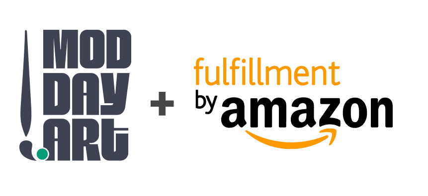 ModDayArt logo and Fulfillment by Amazon logo