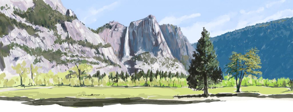 Header image of Yosemite Falls Illustration