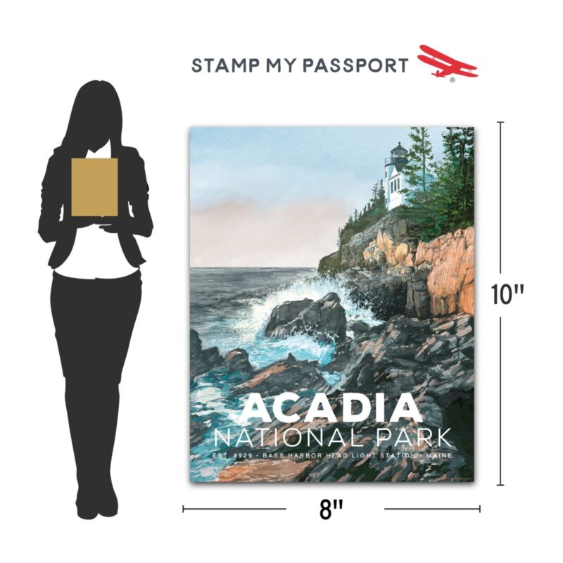 Acadia National Park Wall Art Vintage Poster Dimensions 8x10 inches