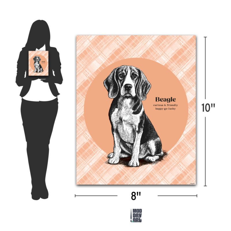 Beagle Wall-Art-8x10-Dimension Chart