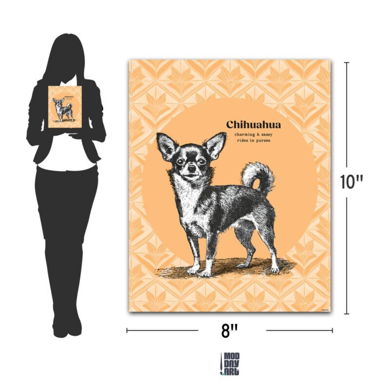 Chihuahua Wall-Art-8x10 Dimension Chart