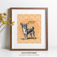Chihuahua Wall Decor dog lovers gifts in frame with flower