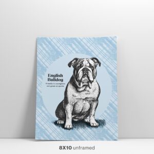 Lovable English Bulldog Dog Wall Art 8x10 Feature Image