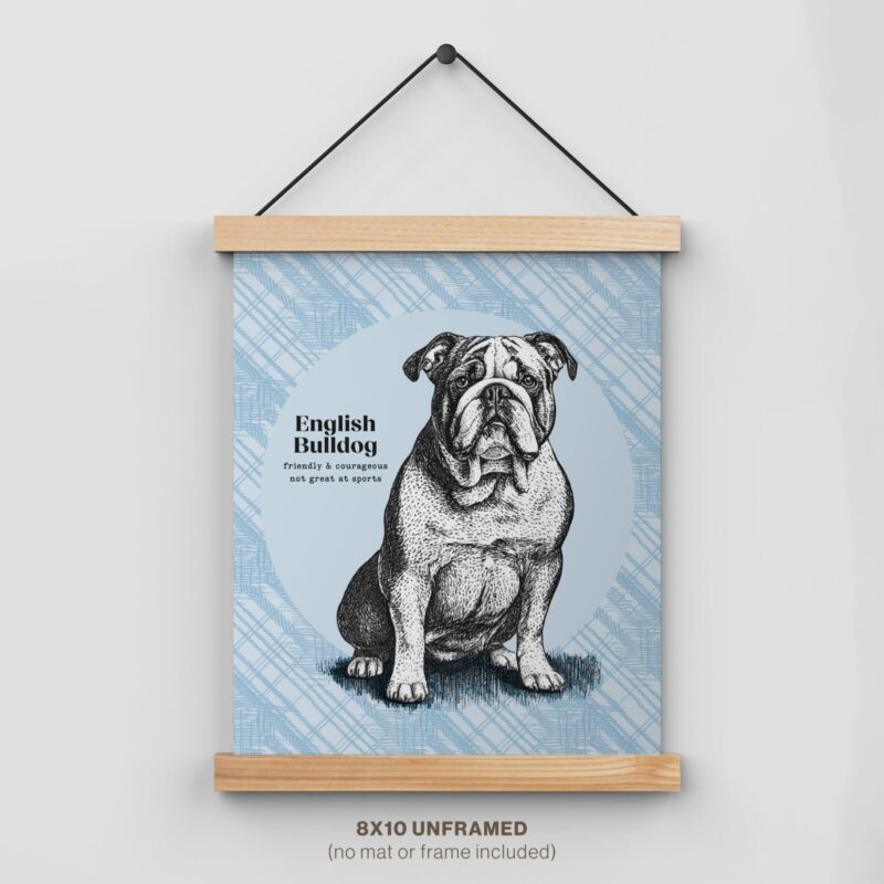 English Bulldog Decor for Poster hanger