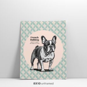 French Bulldog Whimsical Wall Art Poster 8x10 Feature Image