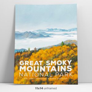 Great Smoky Mountains Vintage Wall Art Poster 11x14 Feature Image