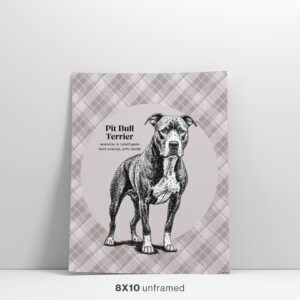 Pit Bull Terrier Dog Wall Art 8x10 Feature Image