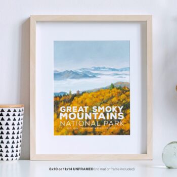 Great Smoky Mountains National Park Poster by Stamp My Passport | 8x10 inch in frame feature image