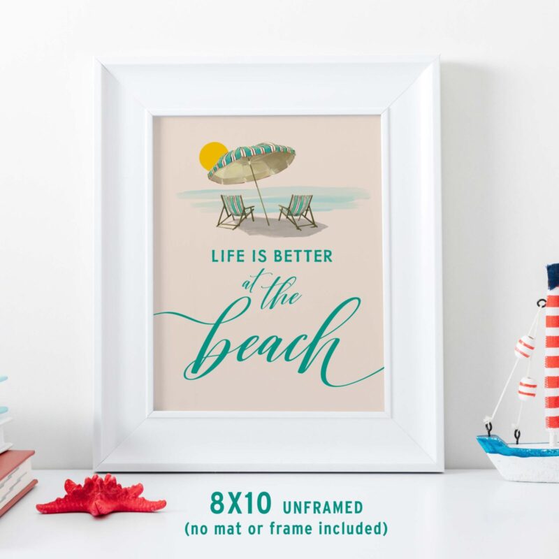 Framed in White - Coastal Wall Decor Life is Better at the Beach