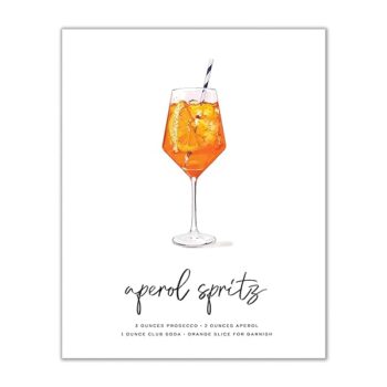 Aperol Spritz Poster, Cocktail Wall Art, 8x10 inches, unframed feature image