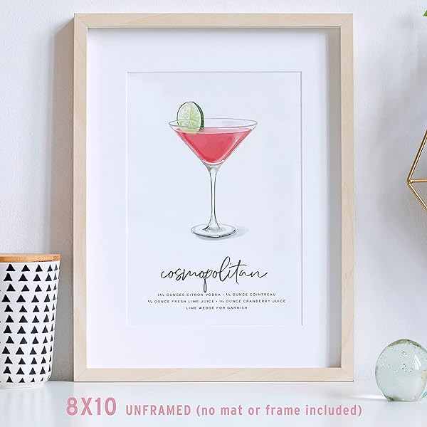 Cosmopolitan Cocktail Wall Art print framed (frame not included)