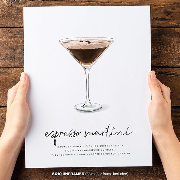 Woman holding Espresso Martini Cocktail Wall Art