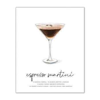 Espresso Martini Cocktail Wall Art - Alcohol Poster - 8x10 Unframed feature image