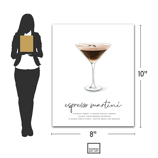 Espresso Martini Cocktail Wall Art size chart