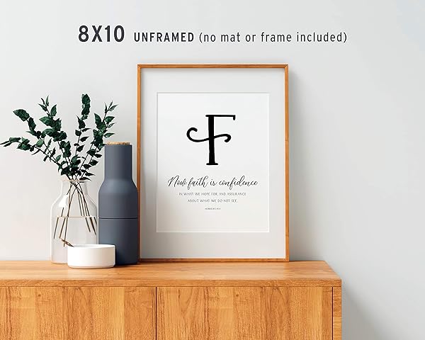 Faith Christian Wall Art Letter F framed (frame not included)