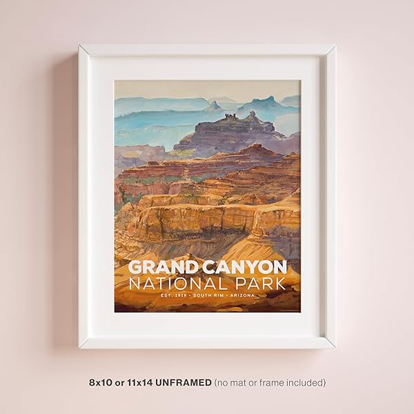 Grand Canyon National Park Poster in white frame (frame not included)