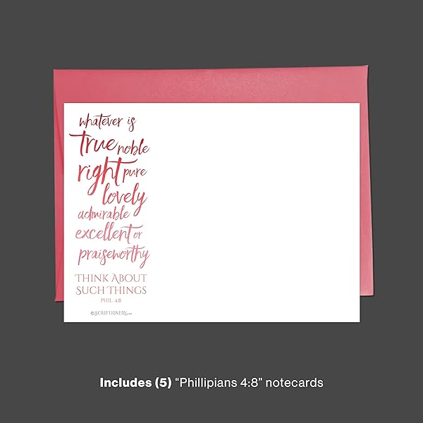 Assorted Luxurious Christian Notecard set - Philippians 4:8 style image