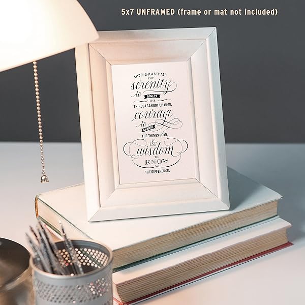 5x7 serenity prayer wall art in standing frame (frame not included)