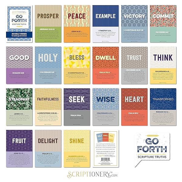 Go Forth Scripture Memory Cards Grid of all included pages