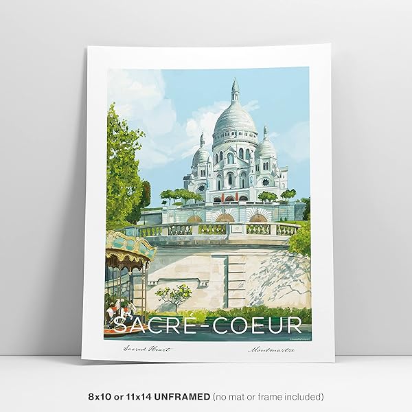 Vintage Paris Travel Posters featuring Sacre Couer
