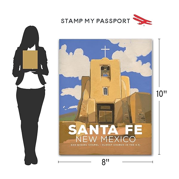 San Miguel Chapel Santa Fe, NM vintage poster-dimensions