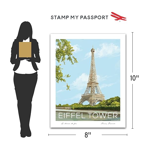 Vintage Eiffel Tower Paris Travel Poster dimension image