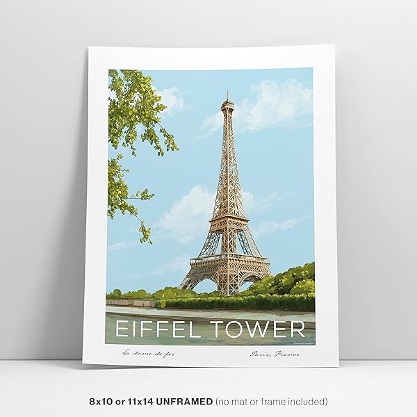 Vintage Eiffel Tower Paris Travel Poster 8x10 feature image