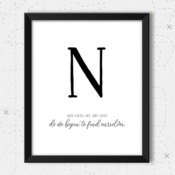 Wander Quote Wall Art Individual Framed Letter N (frame not included)