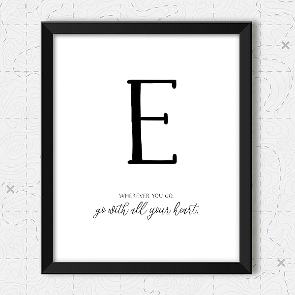 Wander Quote Wall Art Individual Framed Letter E (frame not included)