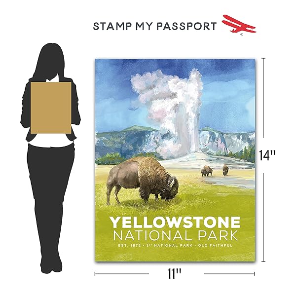 Yellowstone National Park Poster 11x14 dimension chart