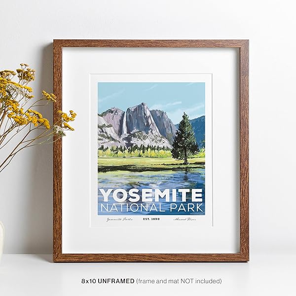 Yosemite National Park Poster in Frame (frame not included)