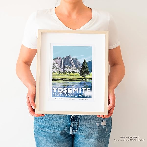 Woman holding Yosemite National Park Poster
