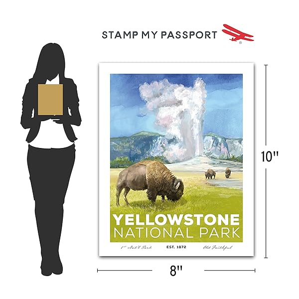 Yellowstone National Park Poster 8x10 dimension chart