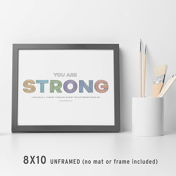 Brave and Loved Christian Nursery Wall Decor - Strong framed image (frame not included)