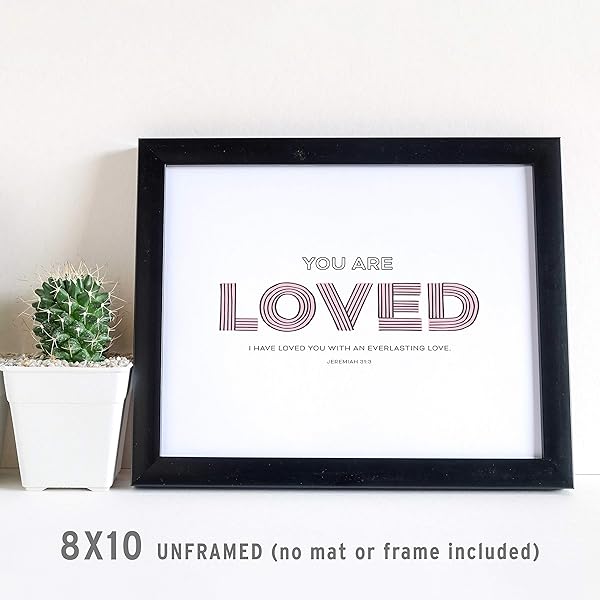 Brave and Loved Christian Nursery Wall Decor - Love framed image (frame not included)